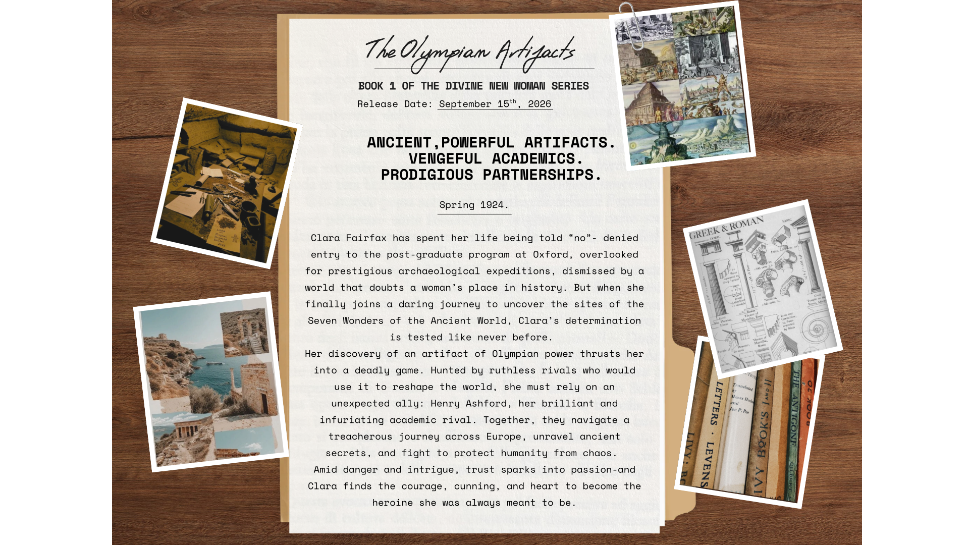 The Olympian Artifacts starts a new archaeological fantasy series