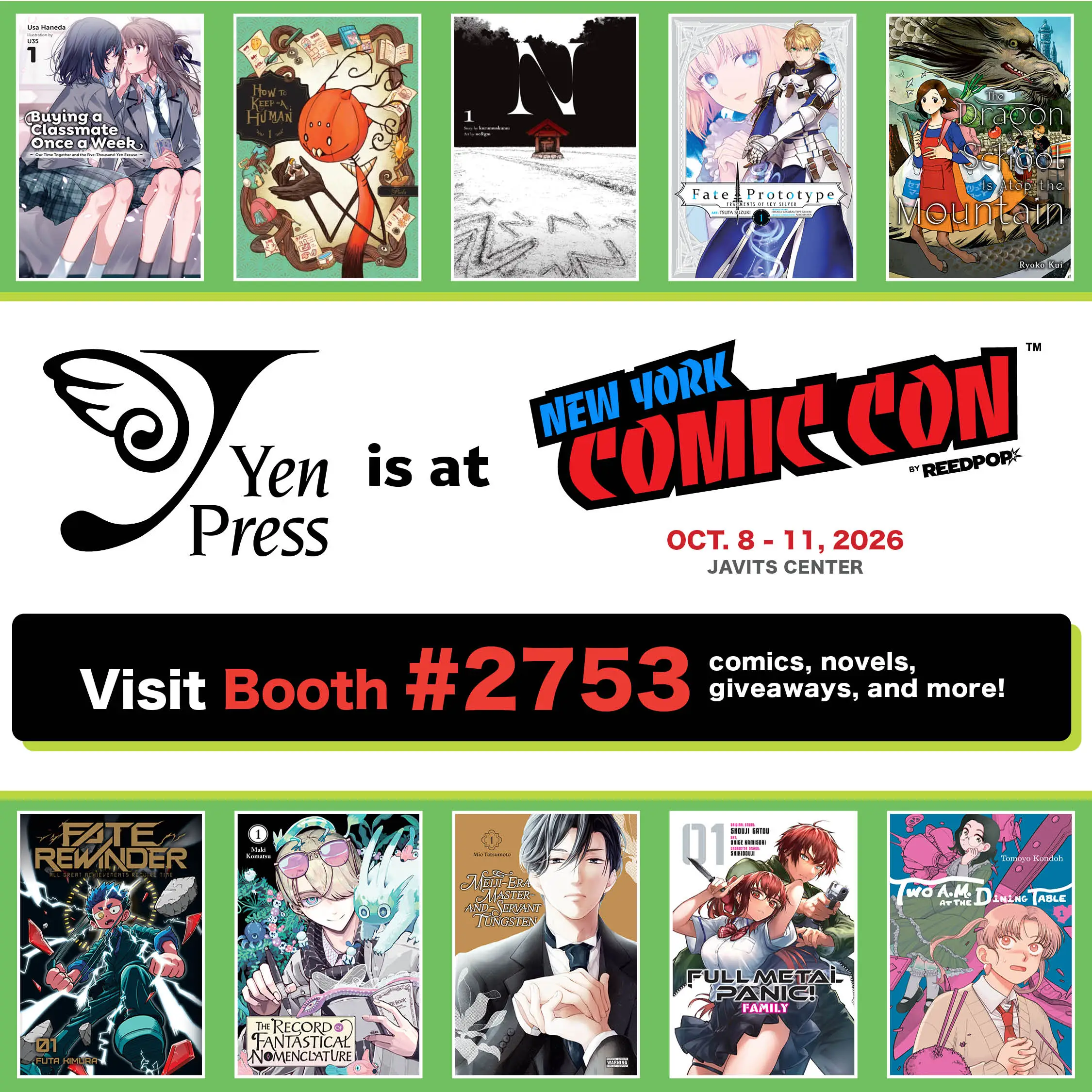 Yen Press maps its NYCC manga panels, giveaways and manhwa stamp rally