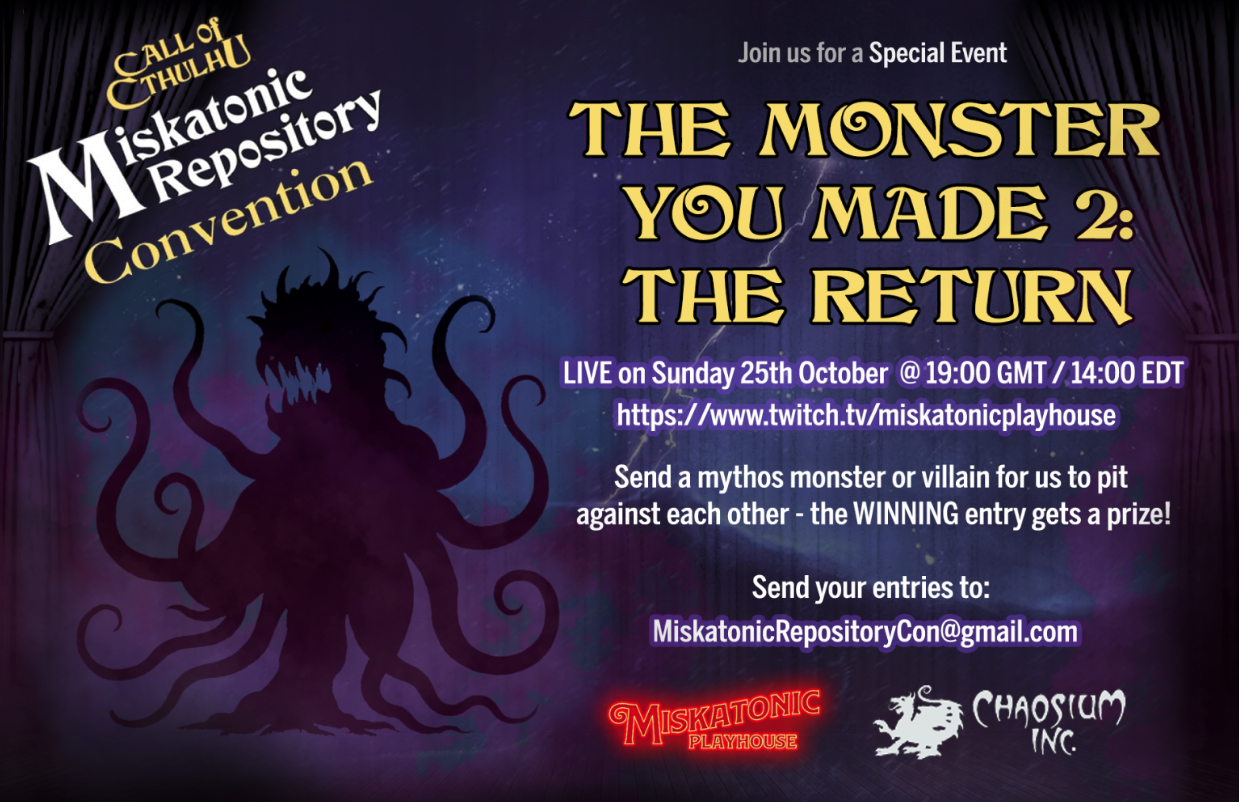 Miskatonic Repository Con opens player sign-ups for October