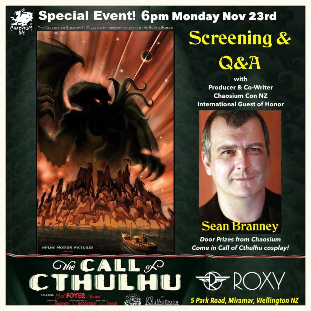 Call of Cthulhu film gets a Wellington screening and Sean Branney Q&A