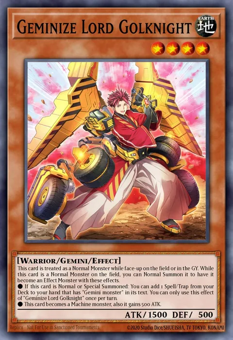 Geminize Lord Golknight trading card