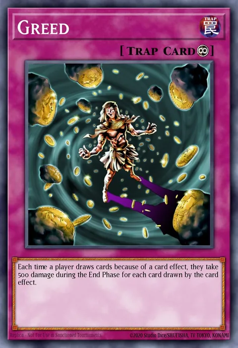 Greed trading card