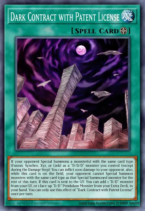 Dark Contract with Patent License trading card