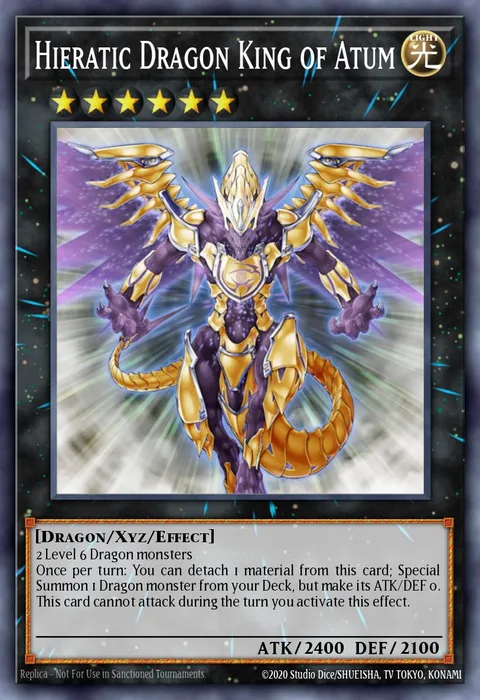 Hieratic Dragon King of Atum trading card