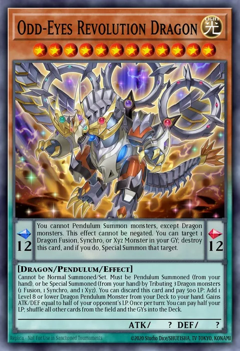 Odd-Eyes Revolution Dragon trading card