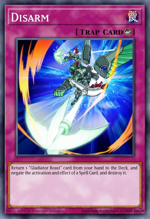 Disarm trading card