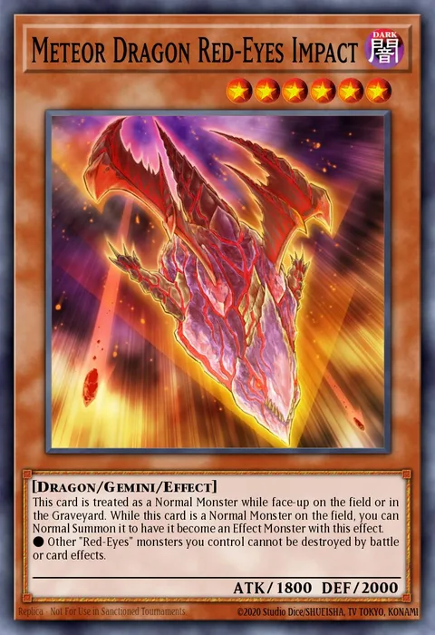 Meteor Dragon Red-Eyes Impact trading card