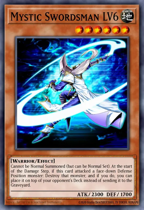 Mystic Swordsman LV6 trading card