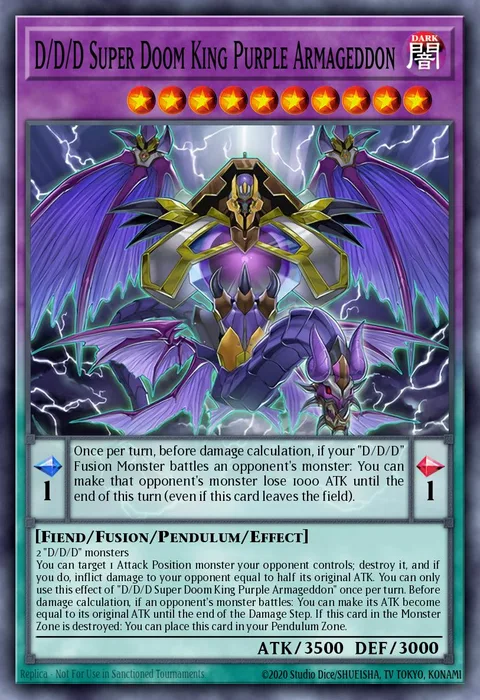D/D/D Super Doom King Purple Armageddon trading card