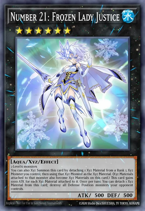 Number 21: Frozen Lady Justice trading card