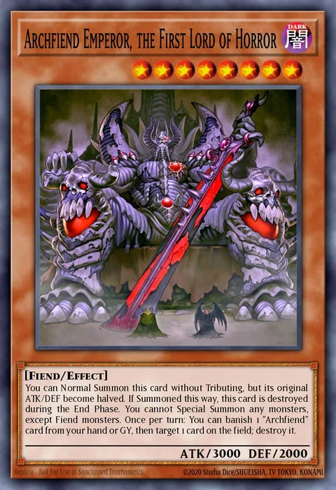 Archfiend Emperor, the First Lord of Horror trading card