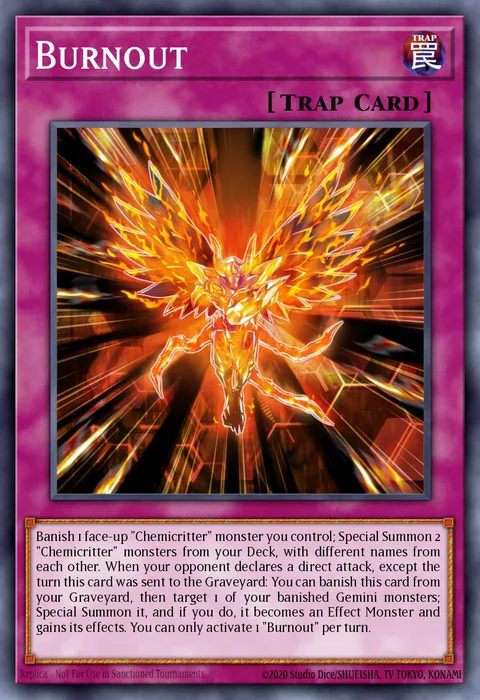 Burnout trading card