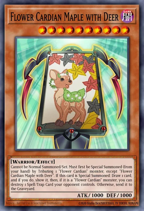 Flower Cardian Maple with Deer trading card