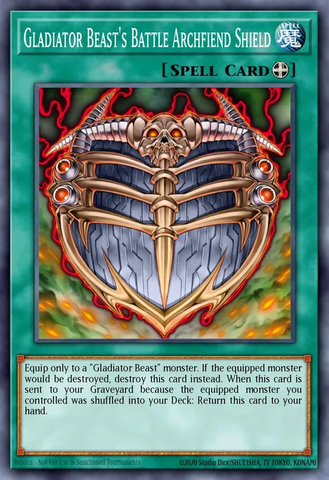 Gladiator Beast's Battle Archfiend Shield trading card