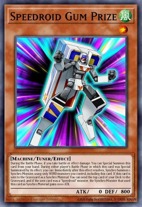 Speedroid Gum Prize trading card