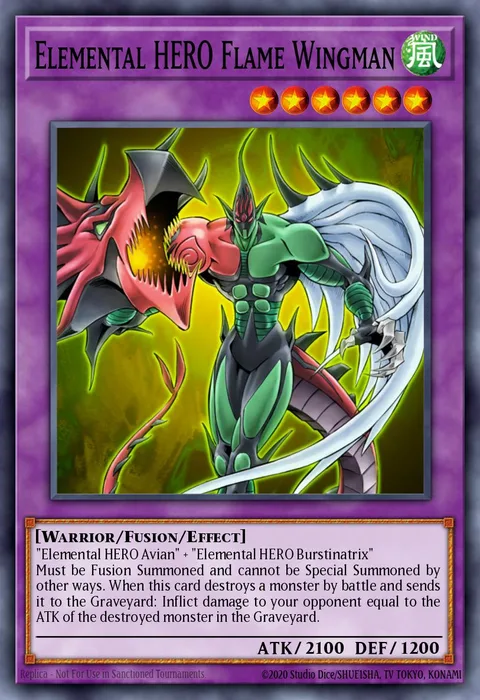 Elemental HERO Flame Wingman trading card