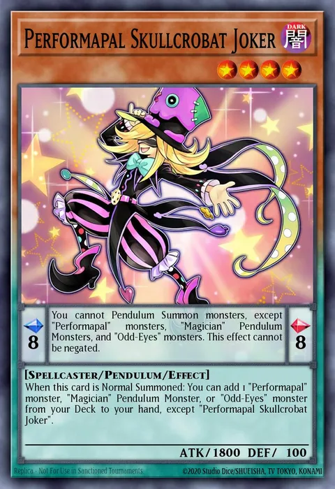 Performapal Skullcrobat Joker trading card