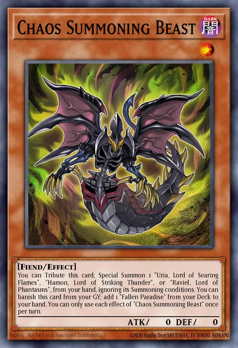 Chaos Summoning Beast trading card