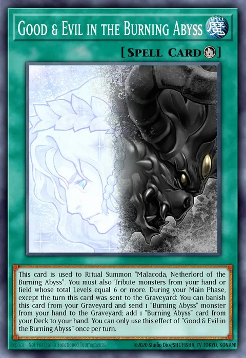 Good & Evil in the Burning Abyss trading card