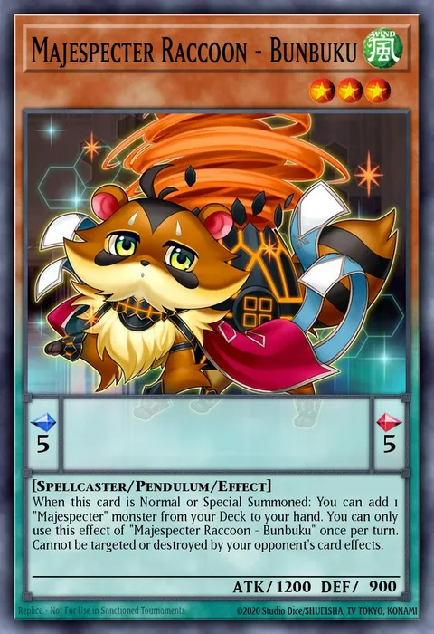 Majespecter Raccoon - Bunbuku trading card