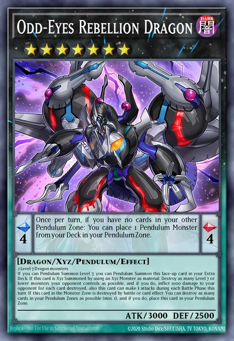 Odd-Eyes Rebellion Dragon trading card