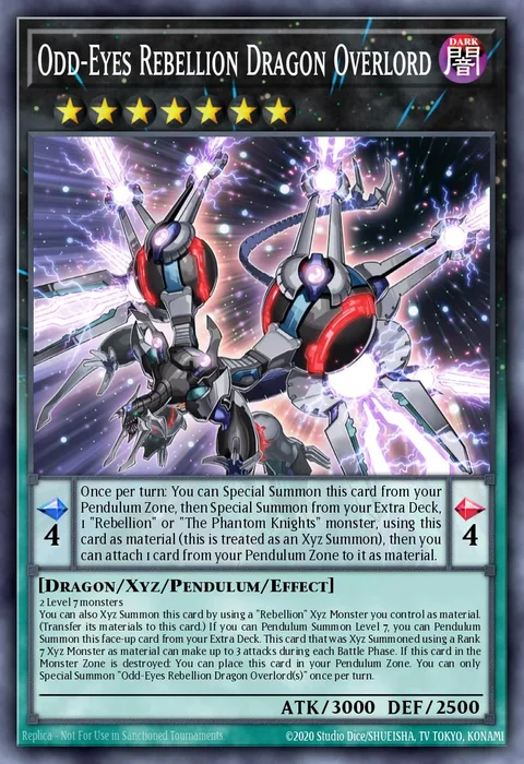 Odd-Eyes Rebellion Dragon Overlord trading card