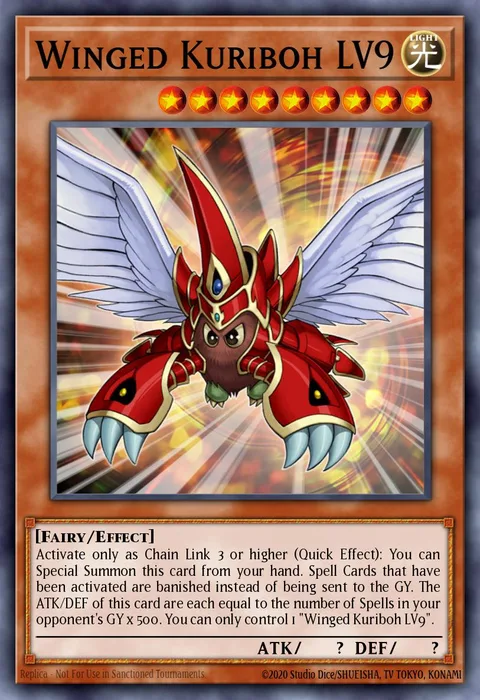 Winged Kuriboh LV9 trading card