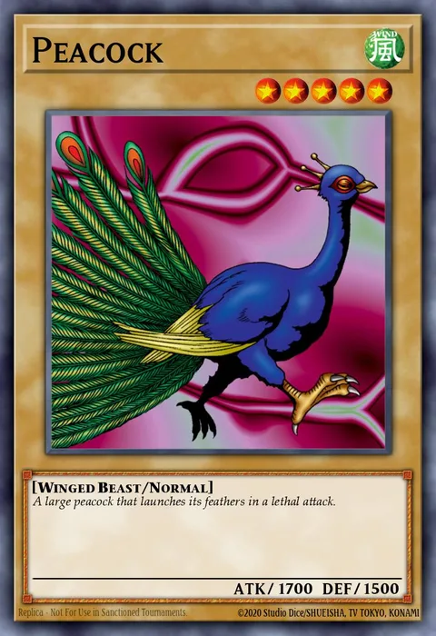 Peacock trading card