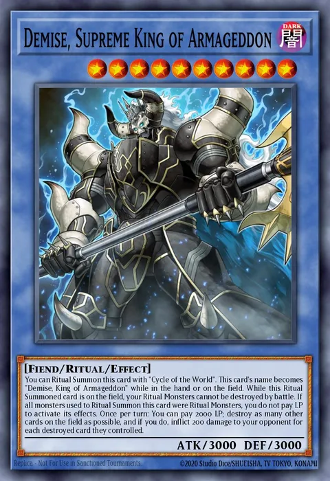 Demise, Supreme King of Armageddon trading card