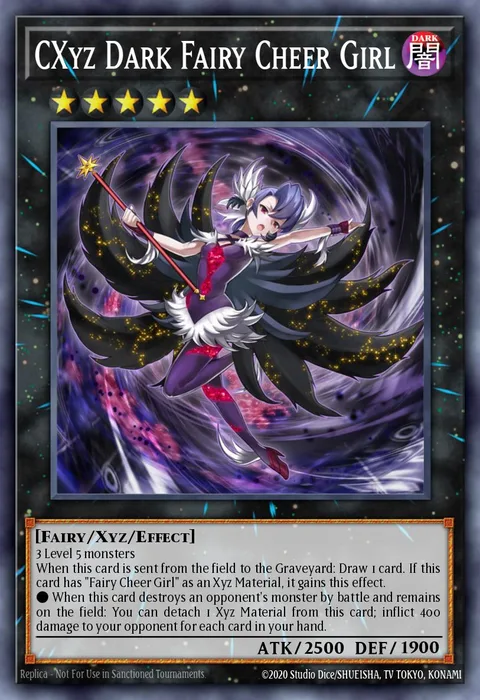 CXyz Dark Fairy Cheer Girl trading card