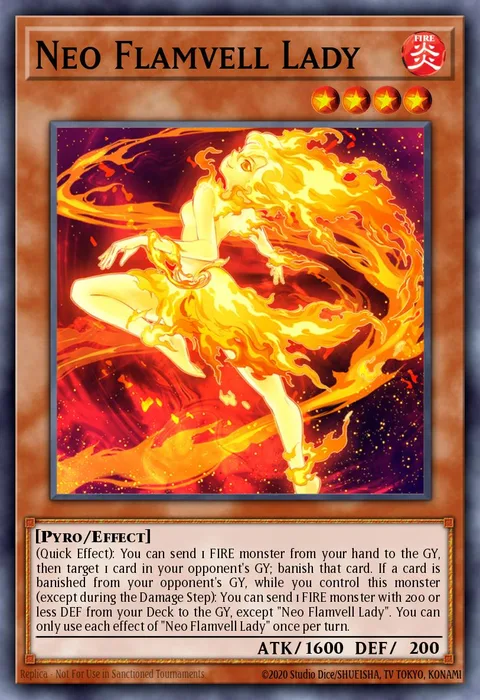 Neo Flamvell Lady trading card