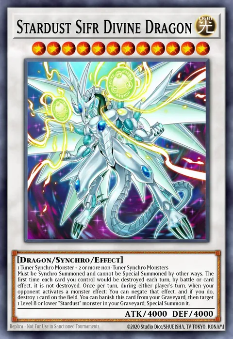 Stardust Sifr Divine Dragon trading card