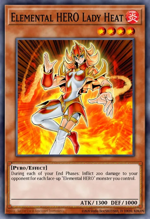 Elemental HERO Lady Heat trading card