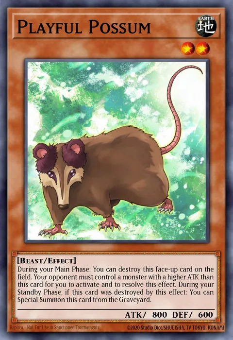 Playful Possum trading card