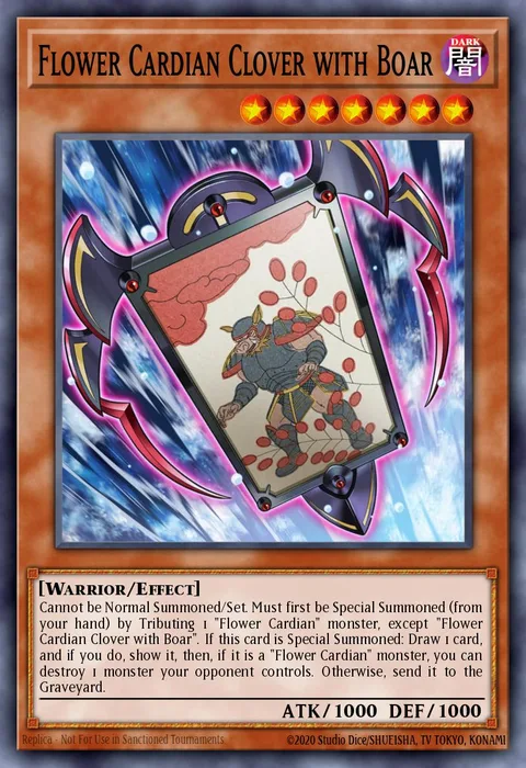 Flower Cardian Clover with Boar trading card