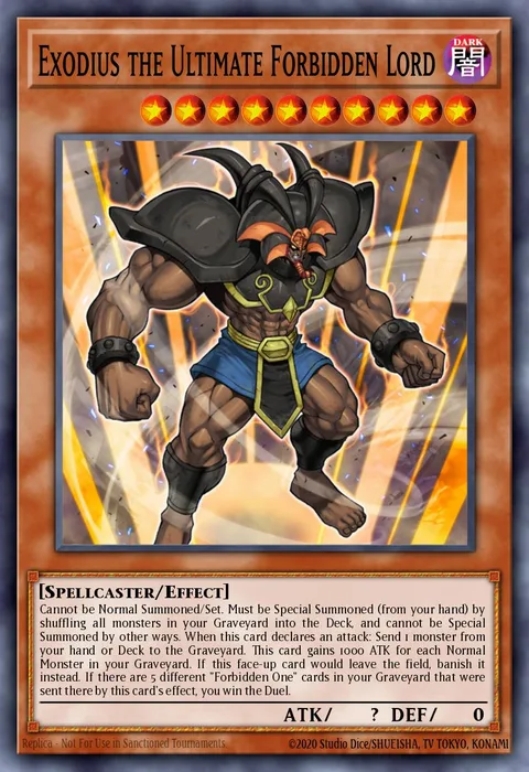 Exodius the Ultimate Forbidden Lord trading card