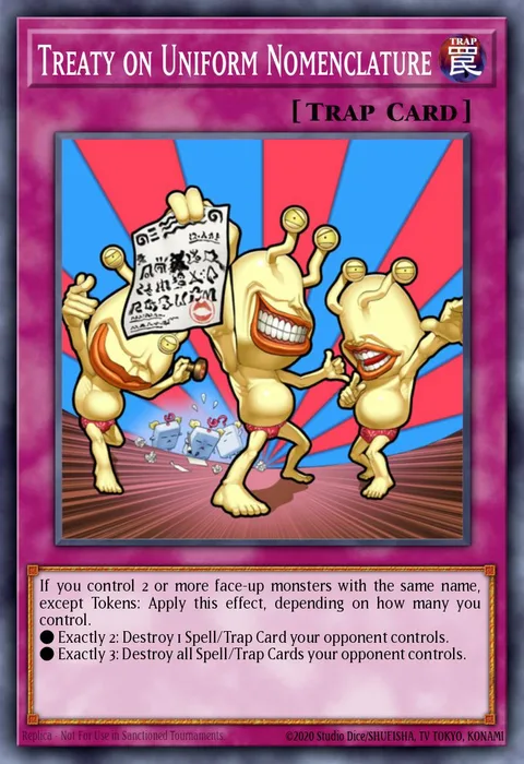 Treaty on Uniform Nomenclature trading card
