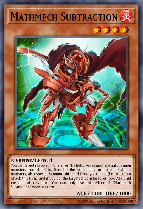 Mathmech Subtraction trading card