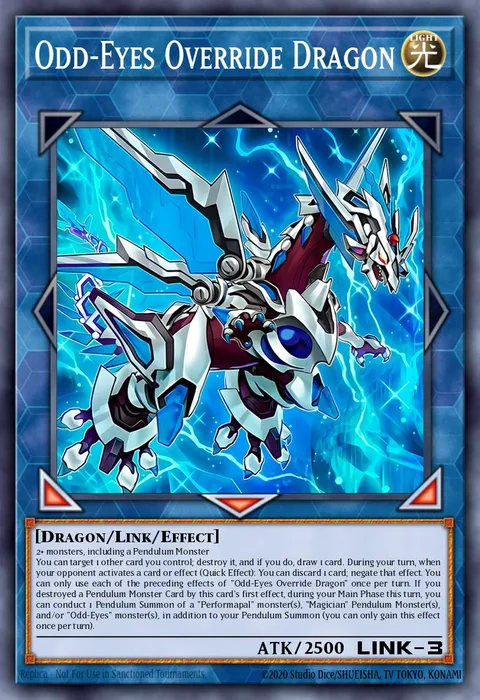 Odd-Eyes Override Dragon trading card