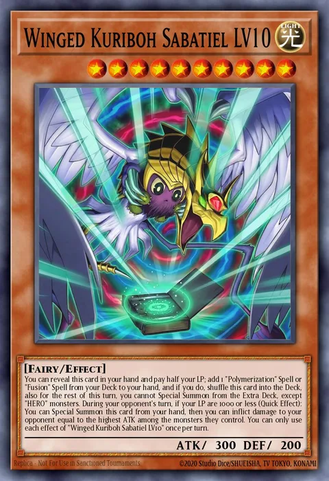 Winged Kuriboh Sabatiel LV10 trading card