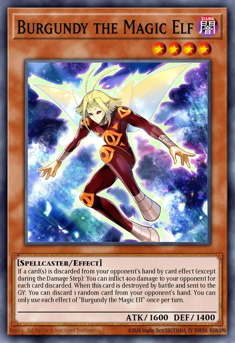 Burgundy the Magic Elf trading card