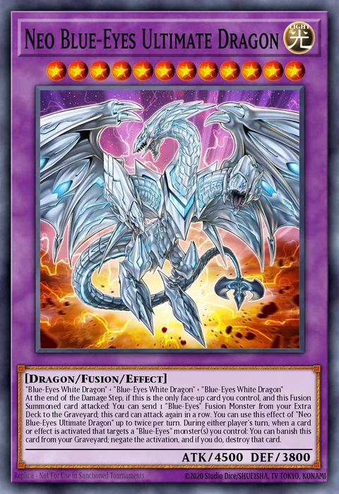 Neo Blue-Eyes Ultimate Dragon trading card