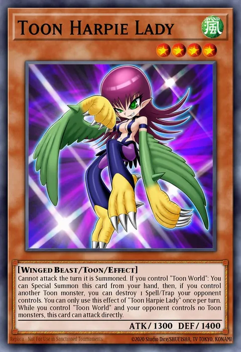Toon Harpie Lady trading card