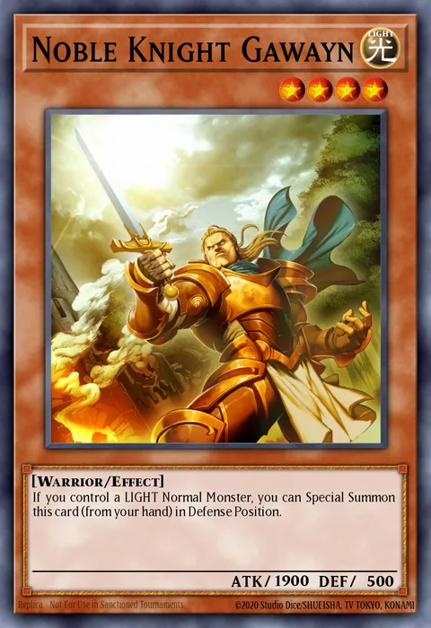 Noble Knight Gawayn trading card