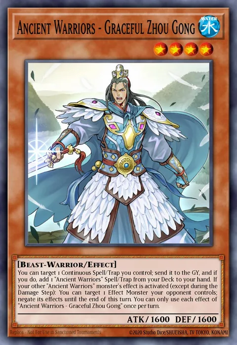 Ancient Warriors - Graceful Zhou Gong trading card