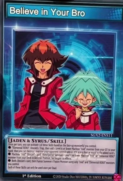 Believe in your Bro trading card