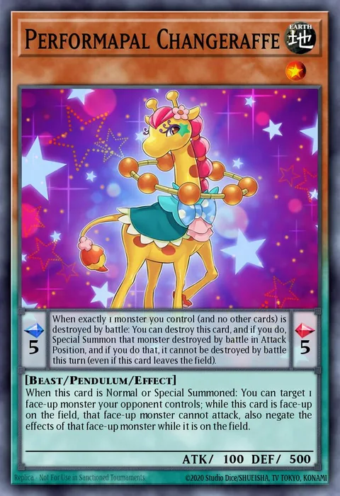 Performapal Changeraffe trading card