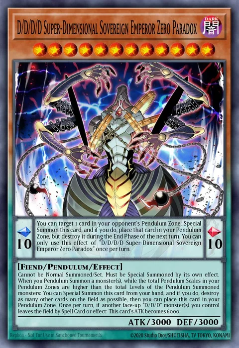 D/D/D/D Super-Dimensional Sovereign Emperor Zero Paradox trading card