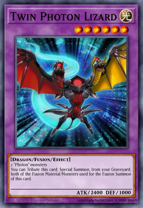 Twin Photon Lizard trading card