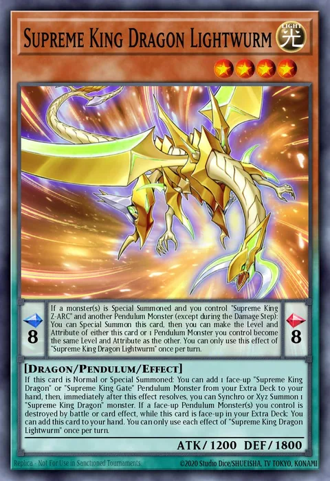 Supreme King Dragon Lightwurm trading card